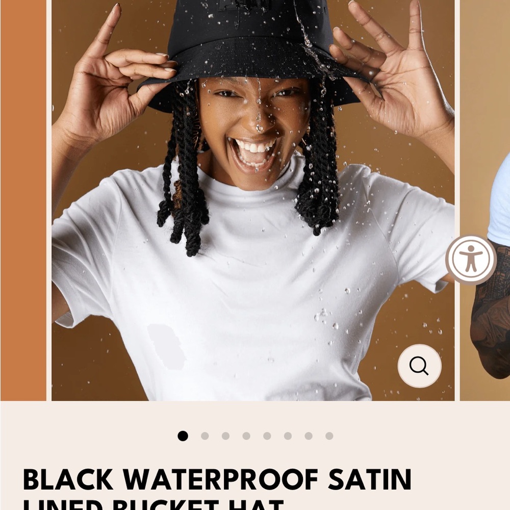 Black Waterproof Satin Bucket Hat